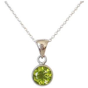 NEW, sterling silver Apple Green Peridot pendant necklace